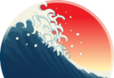 浮世绘冲浪logo图