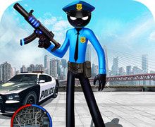 火柴人警察绳索英雄logo图