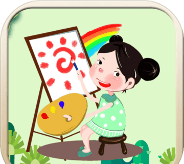 植物填色画画logo图