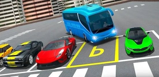 现代公交车停车场3d