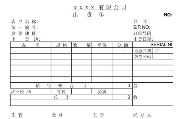 出货单模板 出货单范本
