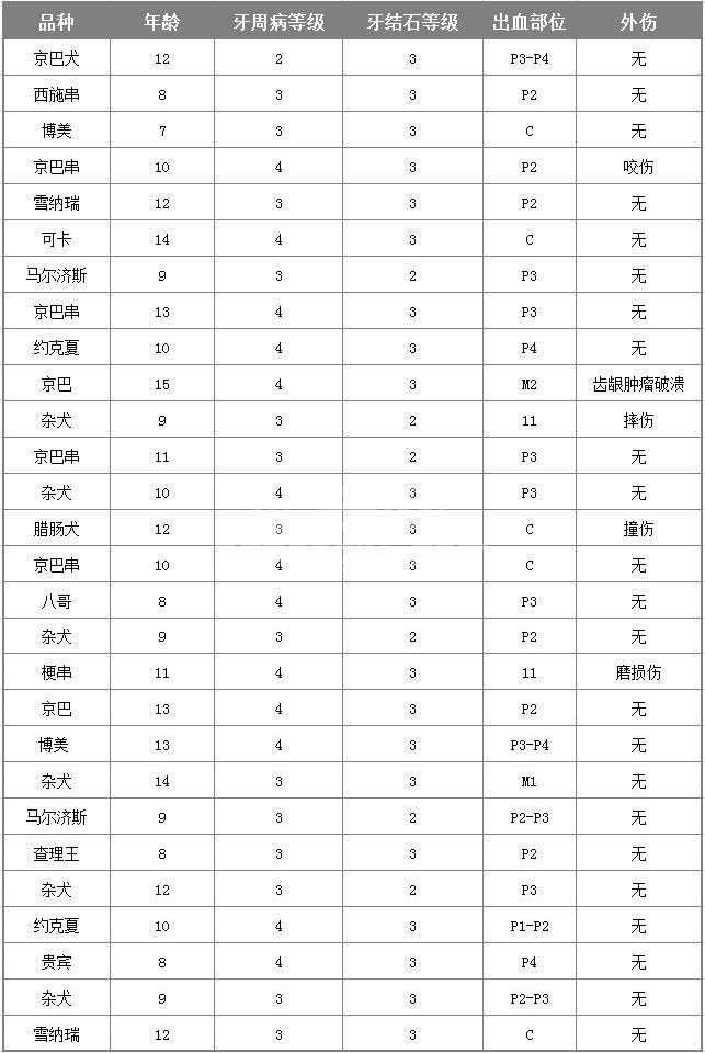 28例犬口腔出血病例分析及治疗